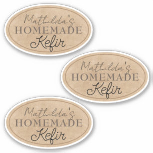 Eleganter Personalisierter Name, hausgemachte Kefi Aufkleber