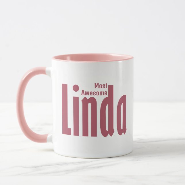 Eleganter Personalisierter Name "Linda", dunkle Ro Tasse (Links)