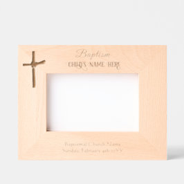 Eleganter Personalisierter Palm Cross Taufe Religi Geätzte Rahmen