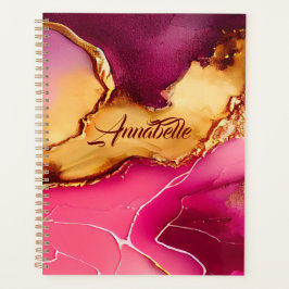 Eleganter Personalisierter Planer Rosa- und Goldma