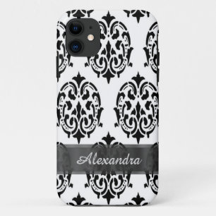 Eleganter personalisierter, schwarz-weißer Damast title_seo2