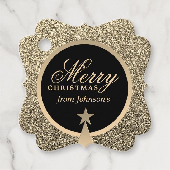 Eleganter Personalisierter Weihnachtsgeschenktag Geschenkanhänger (Vorderseite)