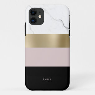 Eleganter personalisierter weißer Marmor Case-Mate iPhone Hülle