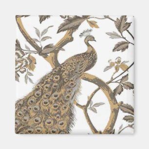 Eleganter Pfau auf weißem Magnet