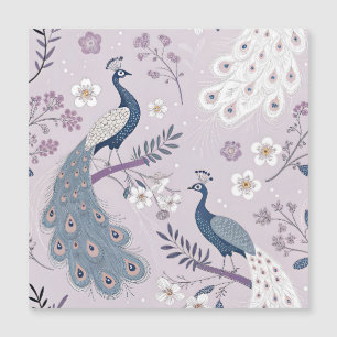 Eleganter Pfau Floral Vintage (11) Magnetkarte