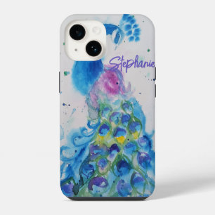 Eleganter Pfau-Wasserfarben Damen Pastellfarben iPhone 14 Hülle