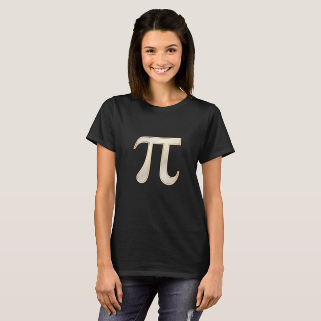 Eleganter Pi-Symbol Goldschlag für Feiern T-Shirt (Vorne ganz)