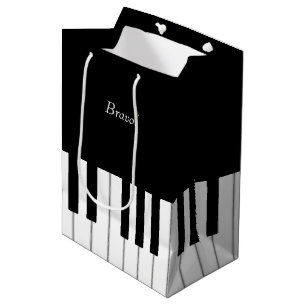 Eleganter Piano Keyboard Individuelle Name & Messa Mittlere Geschenktüte