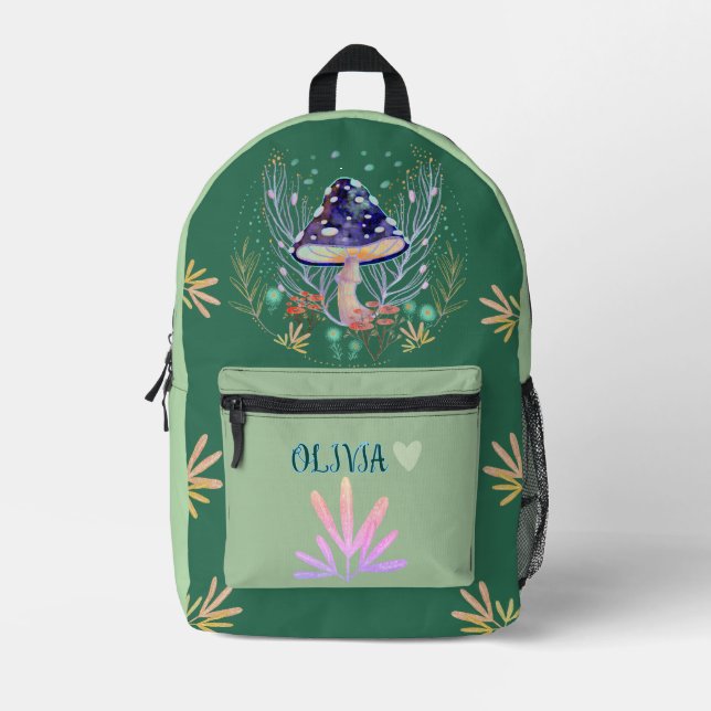 eleganter Pilzherbst Bedruckter Rucksack (Vorderseite)
