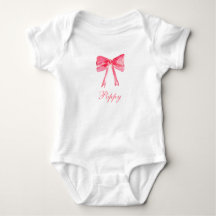 Eleganter Pink Bow Cherries Girl Baby Bodysuit
