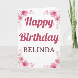 ELEGANTER PINK FLORAL BIRTHDAY CARD KARTE