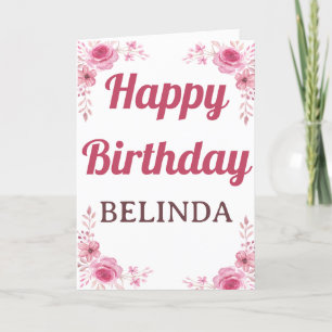 ELEGANTER PINK FLORAL BIRTHDAY CARD KARTE