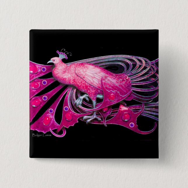 ELEGANTER PINK, FUCHSIA, SCHWARZ BUTTON (Vorderseite)