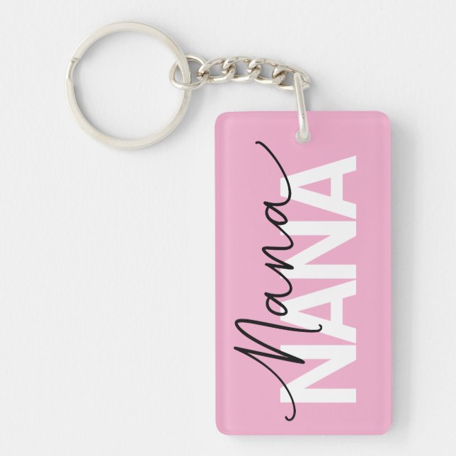 Eleganter Pink NANA Schlüsselanhänger - Modern Scr (Vorderseite)