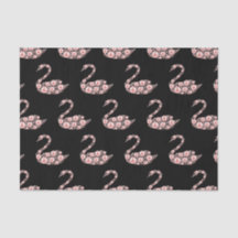 Eleganter Pink Pearl Swan auf schwarzem Hintergrun