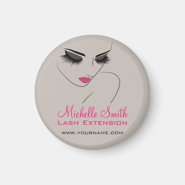 Eleganter Pink und Gray Lash Extension Schönheitss Magnet (Vorne)