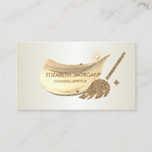 Eleganter Pinselstrich Glitter-Besem Visitenkarte