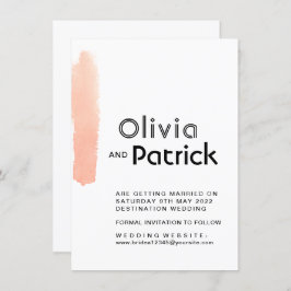 Eleganter Pinselstrich. Moderne, einfache Hochzeit Save The Date