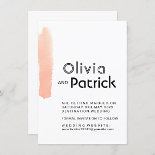 Eleganter Pinselstrich. Moderne, einfache Hochzeit Save The Date
