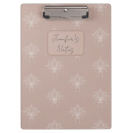 Eleganter Plaster Pink Peach Hübsch Floral Lotus Klemmbrett