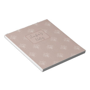 Eleganter Plaster Pink Peach Hübsch Floral Lotus Notizblock