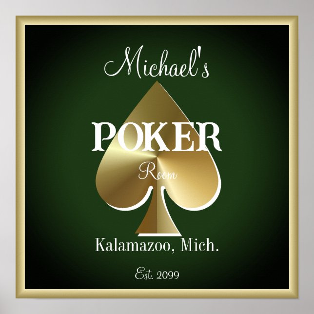 Eleganter Poker Spielkarten Zimmerposter drucken Poster (Vorne)