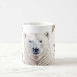 Eleganter Polar Bär mit floralen Akzenten Kaffeetasse