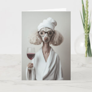 Eleganter Poodle Wellness-Center Moment Einladung