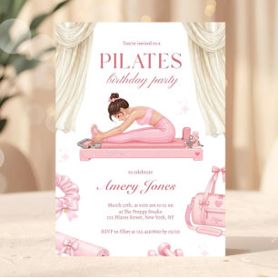 Eleganter Preppy-Pilates-Geburtstag Einladung