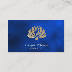 Eleganter professioneller Glitter-Lotus königsblau Visitenkarte