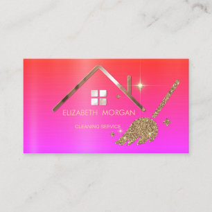 Eleganter professioneller Glitterbesen Haus Visitenkarte