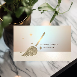 Eleganter professioneller Goldbesen Visitenkarte