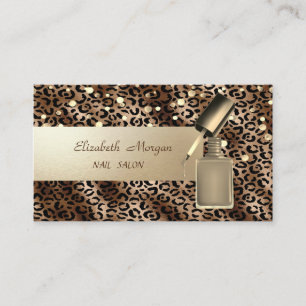 Eleganter Profi, Konfetti, Nagellack, Leopard Visitenkarte