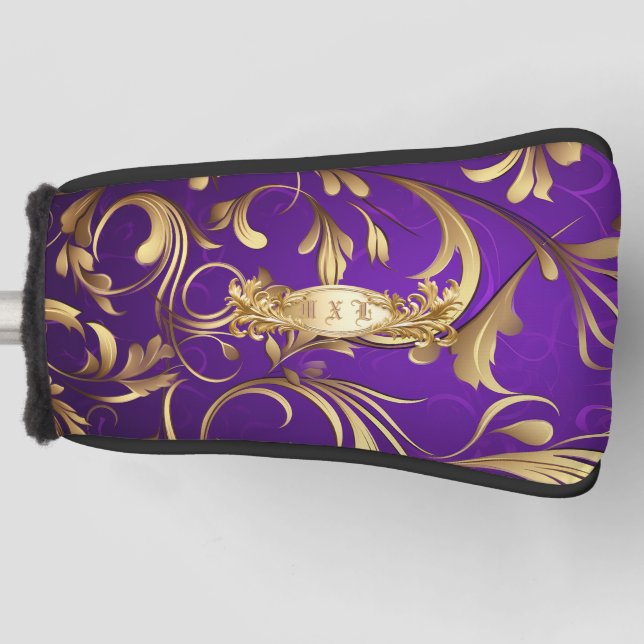 Eleganter Putter-Cover für Lila und Gold Golf Headcover (Vorderseite)