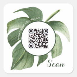 Eleganter QR Code Business Square Sticker