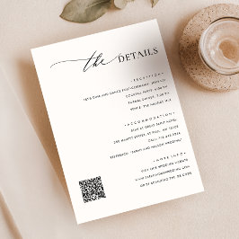 Eleganter QR-Code - Einsteckkarte für Hochzeitdeta Einladung