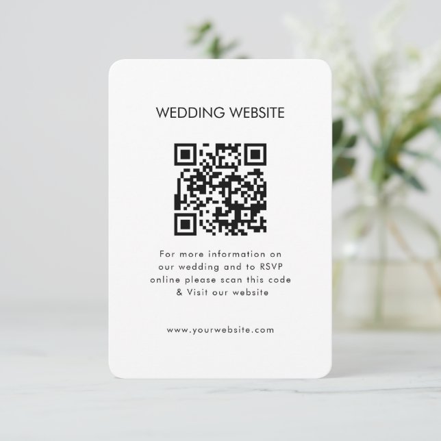 Eleganter QR-Code für modernes Foto| UAWG | Websit RSVP Karte (Stehend Vorderseite)