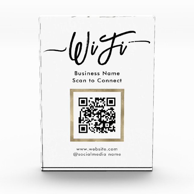 Eleganter QR-Code für WLAN-Verbindung Fotoblock (Vorderseite)