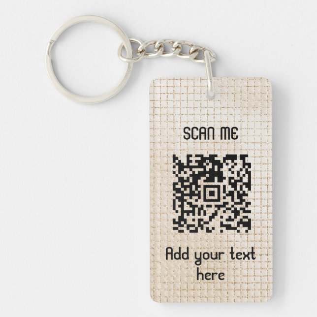 Eleganter QR-Code Ihr Logo Gold Business Schlüssel Schlüsselanhänger (Vorderseite)