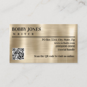 Eleganter QR-Code mit geprägter Perlfolie Metallic Visitenkarte