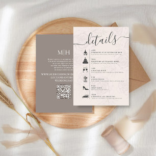 Eleganter QR Code Online UAWG Wedding Timeline Blu Begleitkarte