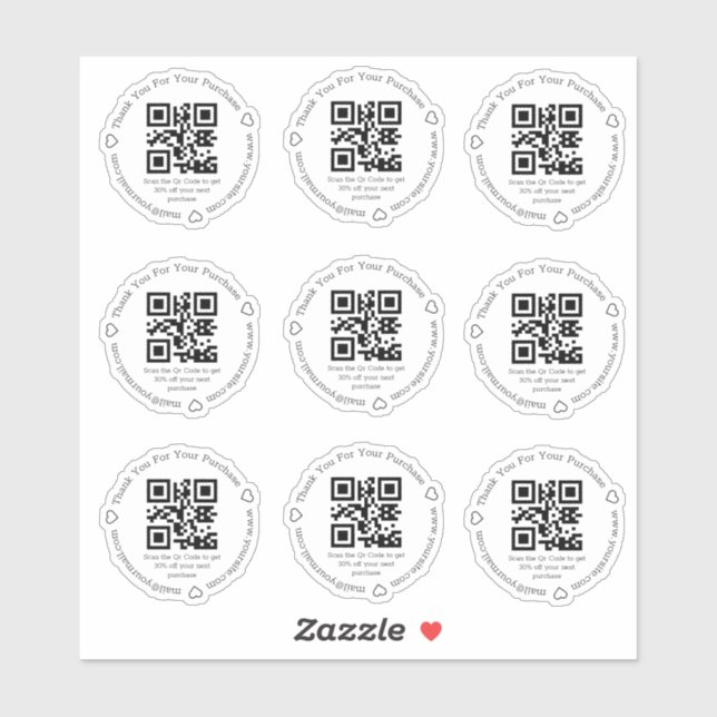 eleganter qr Code Rabatt für kleine Unternehmen Vi Aufkleber (Blatt)