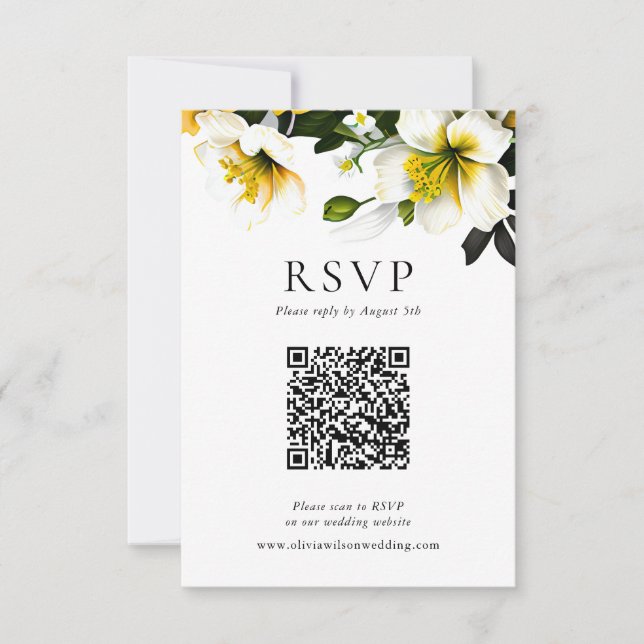 Eleganter QR-Code RSVP Karte (Vorderseite)