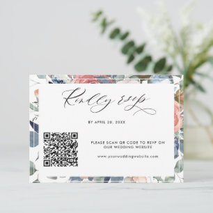 Eleganter QR Code UAwg Online-Hochzeit RSVP Karte