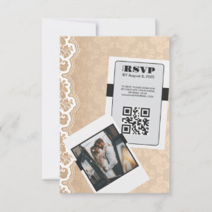 Eleganter QR Code Wedding RSVP Card