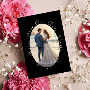 Eleganter QR-Foto-Code Save the Date Einladung