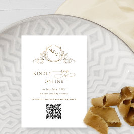 Eleganter QR-UAWG für das Monogramm White und Gold Begleitkarte