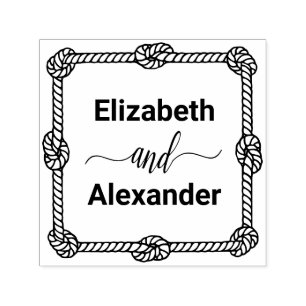 Eleganter quadratischer Seilknotenrahmen #2 Braut Permastempel