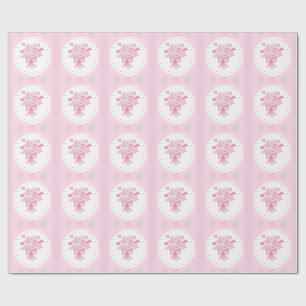 Eleganter Quinceañera-Blumenstrauß   Rosa & Weiß  Geschenkpapier