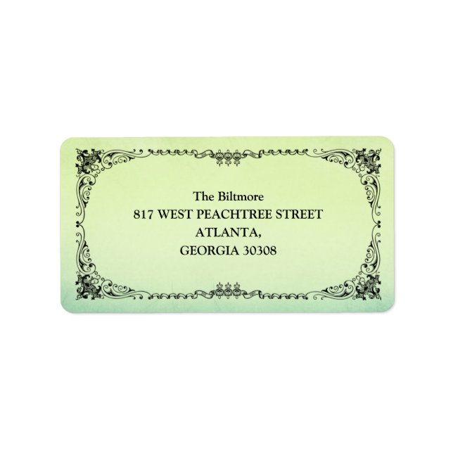 Eleganter Rahmen Adressaufkleber (Vorne)